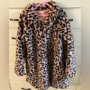 Pink fur coat